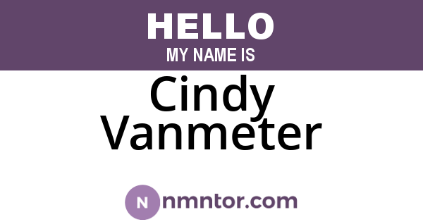 Cindy Vanmeter