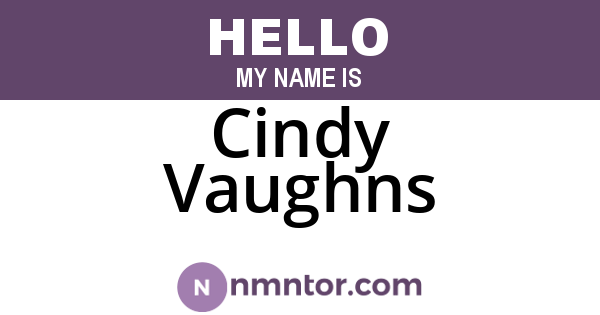 Cindy Vaughns
