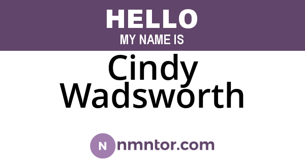 Cindy Wadsworth