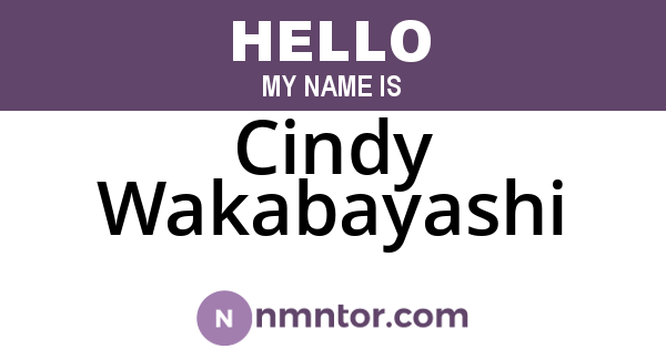 Cindy Wakabayashi