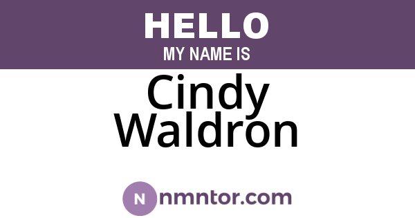 Cindy Waldron
