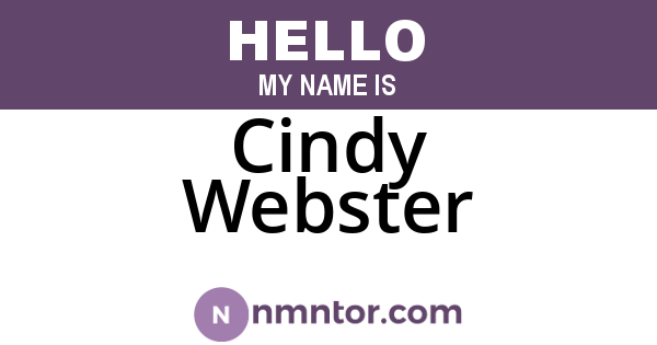 Cindy Webster