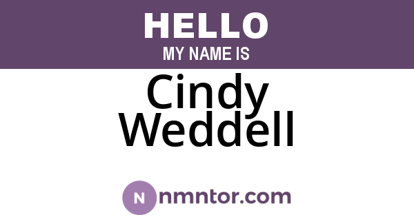 Cindy Weddell