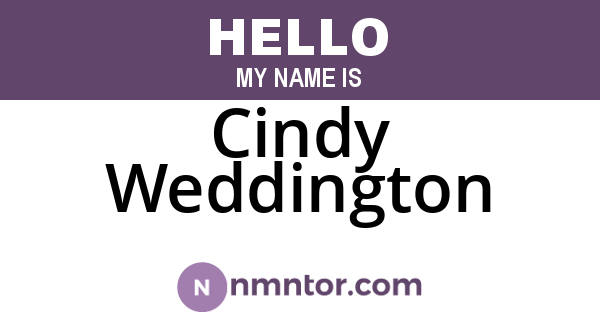 Cindy Weddington