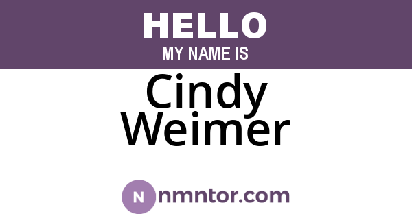 Cindy Weimer