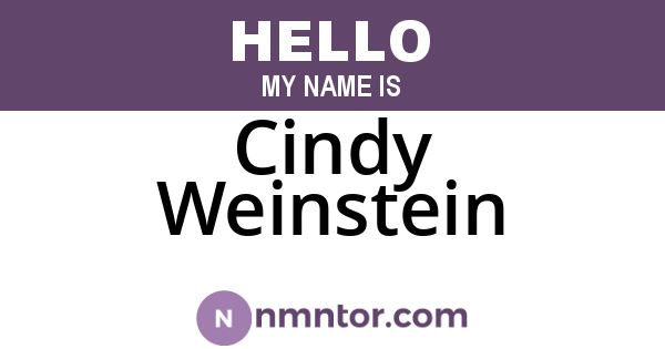 Cindy Weinstein