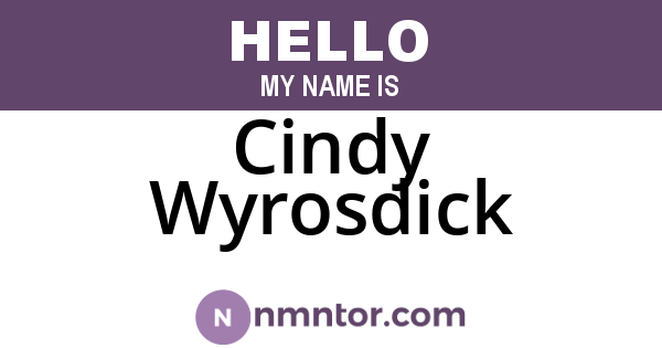 Cindy Wyrosdick