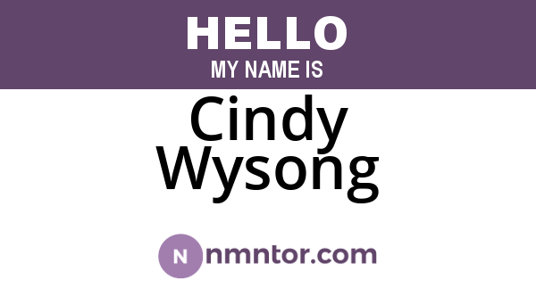 Cindy Wysong