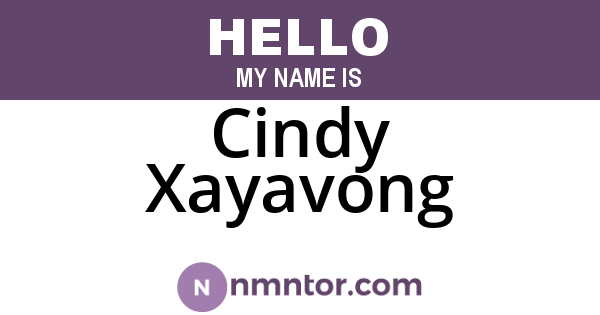 Cindy Xayavong