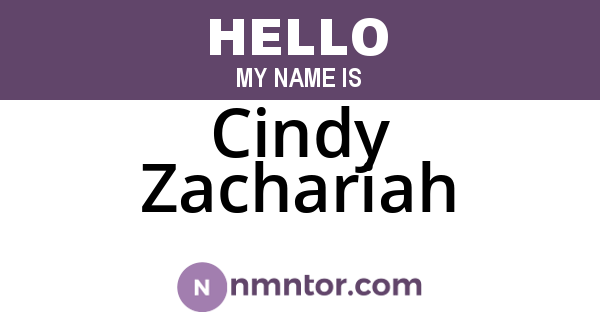 Cindy Zachariah