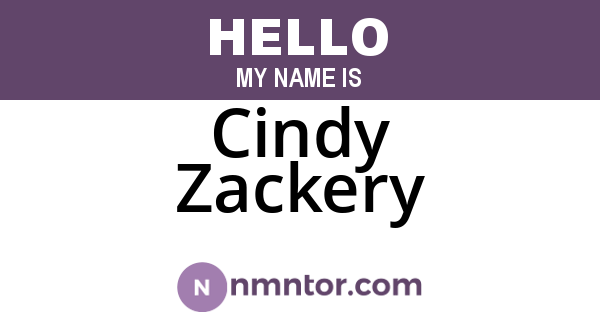 Cindy Zackery