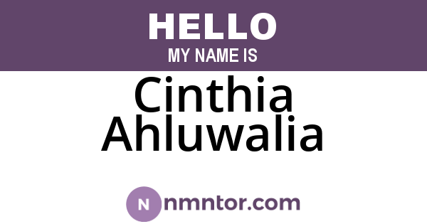 Cinthia Ahluwalia