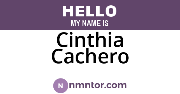 Cinthia Cachero
