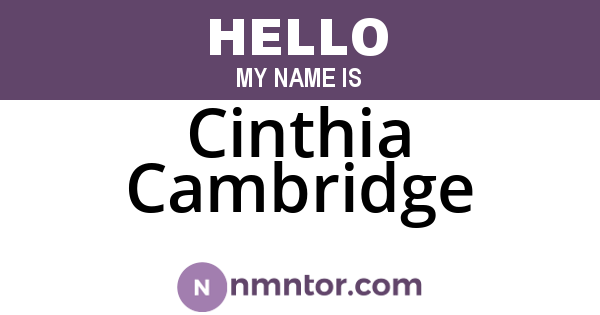 Cinthia Cambridge