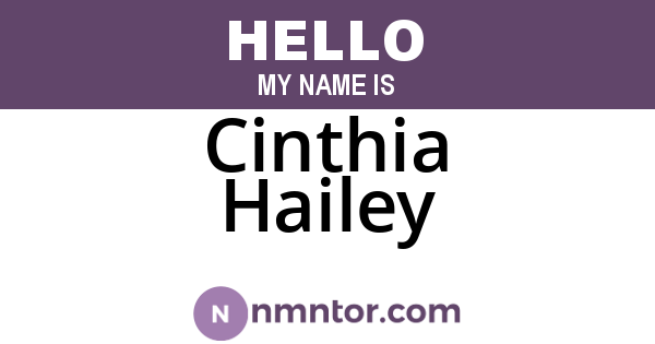 Cinthia Hailey