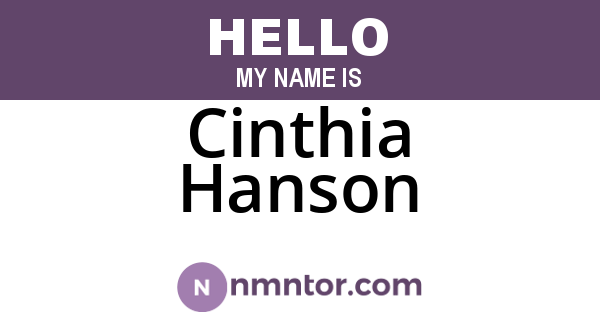 Cinthia Hanson