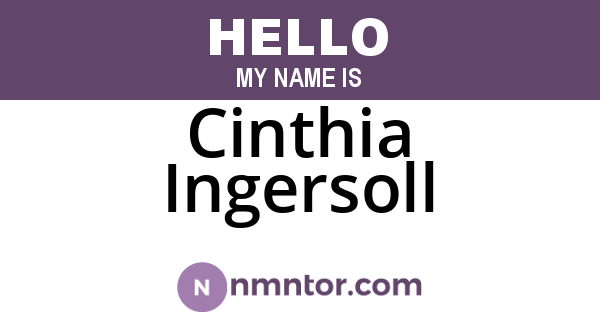 Cinthia Ingersoll