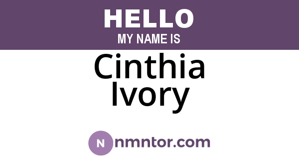 Cinthia Ivory