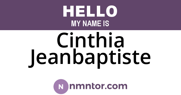 Cinthia Jeanbaptiste