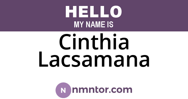 Cinthia Lacsamana