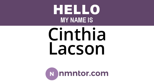 Cinthia Lacson