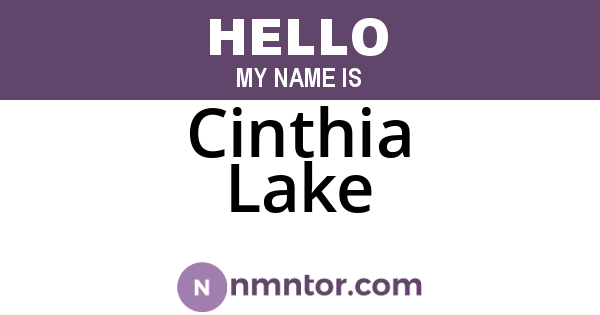 Cinthia Lake