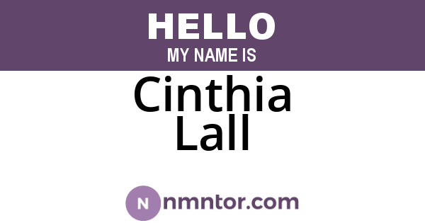 Cinthia Lall