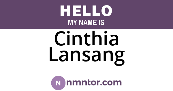 Cinthia Lansang