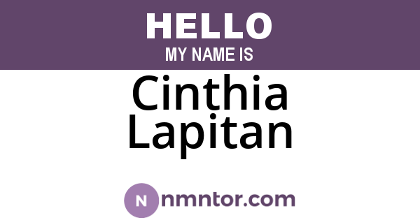 Cinthia Lapitan