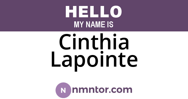Cinthia Lapointe