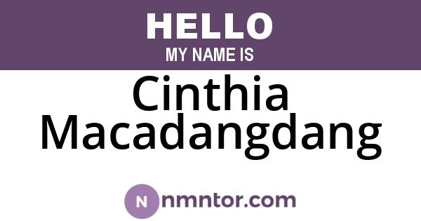 Cinthia Macadangdang