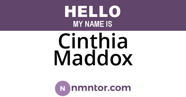 Cinthia Maddox