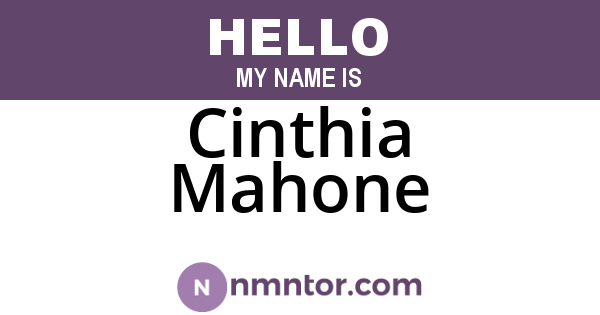 Cinthia Mahone