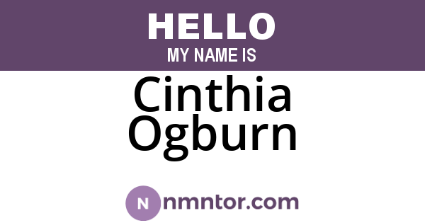 Cinthia Ogburn