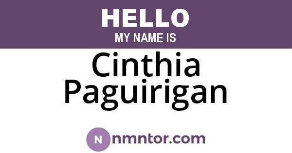 Cinthia Paguirigan