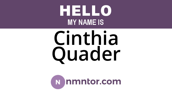 Cinthia Quader