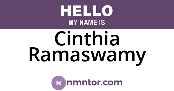 Cinthia Ramaswamy