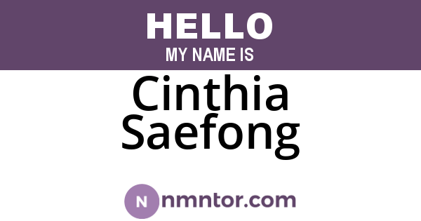 Cinthia Saefong