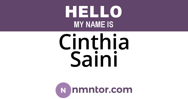 Cinthia Saini