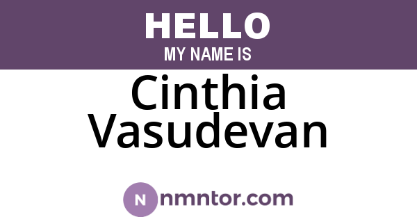 Cinthia Vasudevan