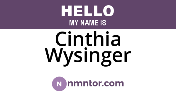 Cinthia Wysinger