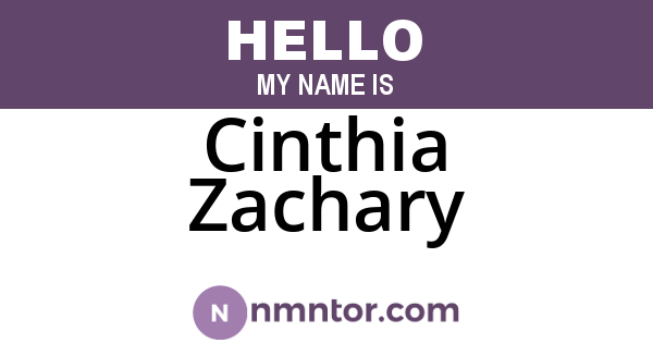 Cinthia Zachary