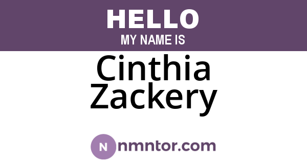 Cinthia Zackery