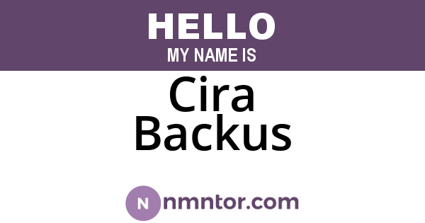 Cira Backus