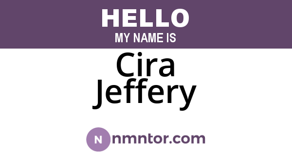 Cira Jeffery