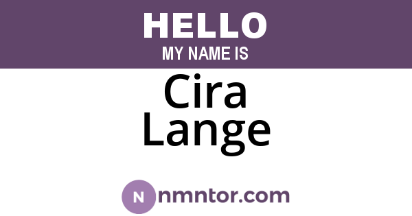 Cira Lange
