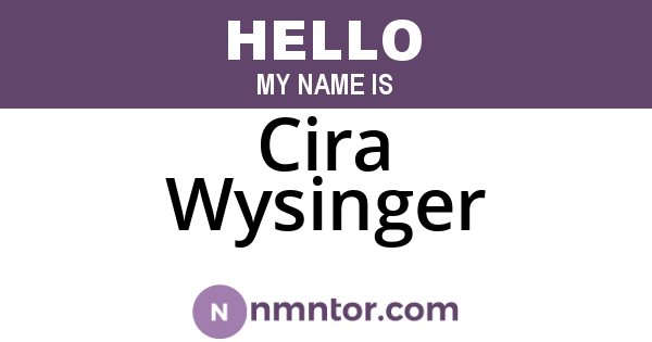 Cira Wysinger