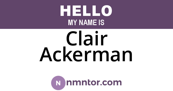 Clair Ackerman