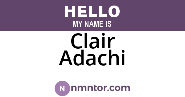 Clair Adachi