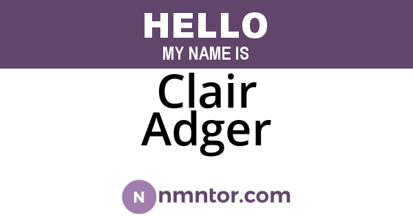 Clair Adger